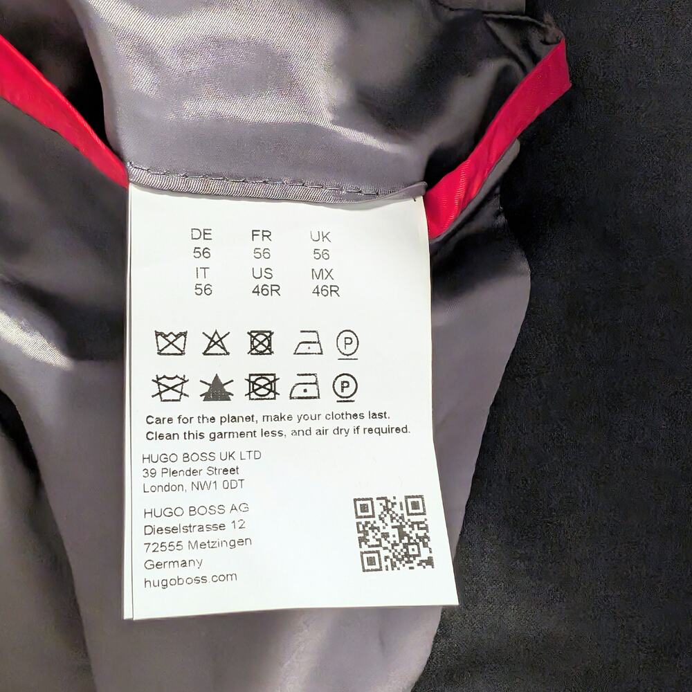 HUGO Hugo Boss Black KARL 233 Modern Fit 100% Wool Suit Blazer Jacket 46 R NWT - Picture 7 of 8